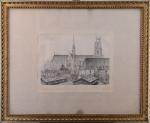 Henri-Paul NÉNOT (1853-1934)
Orléans, la cathédrale Sainte-Croix.
Lithographie signée et dédicacée "à...