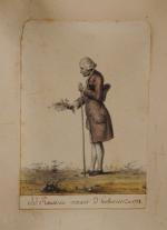 École FRANÇAISE du XVIIIe.
"J.J. Rousseau venant d'herboriser - en 1778".
Gouache.
10,5...