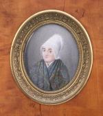 École FRANÇAISE du début du XIXe.
Portrait de Marie-Anne Soubeiron.
Miniature sur...
