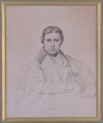 École FRANÇAISE vers 1830.
Portrait de jeune femme.
Fusain rehaussé de blanc....