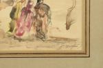 Édouard-Jacques DUFEU (1840-1900)
Caravane dans le désert.
Aquarelle sur papier signée en...