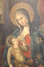 École FLAMANDE du XVIIe.
Vierge à l'enfant.
Toile.
117 x 85 cm.