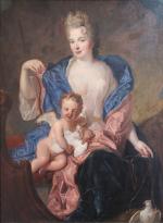 François DE TROY (1645-1730), d'après.
La comtesse de Cosel avec son...
