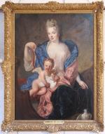 François DE TROY (1645-1730), d'après.
La comtesse de Cosel avec son...