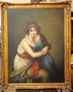 Louise-Élisabeth VIGÉ-LEBRUN (Paris, 1755 - 1842), d'après.
Autoportrait avec sa fille,...