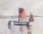 Ludovic-Rodolphe PISSARRO, dit LUDOVIC-RODO (1878-1952) 
Paysage au thonier.
Crayon et aquarelle...