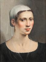 École FLORENTINE vers 1550
Portrait de femme à la voilette.

Panneau, une...