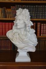 Jean-Jacques CAFFIERI (1725-1792), d'après.
Corneille Van Cleve (1646-1732).
Buste en marbre blanc.
Haut....