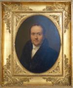 Attribué à Henry François RIESENER (1767-1828).
Portrait présumé d'Albert Rolland.
Toile marqué...