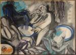 Aldo TURCHIARO (né en 1929)
Composition abstraite.
Le café.
Deux pastels et crayons...