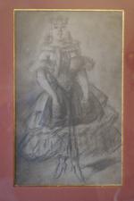 Constantin GUYS (1802-1892) dans le goût de.
Jeune danseuse.
Crayon.
XIXe.
Haut. 27,5 Larg....