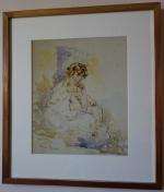 Henri PERSON (1876-1926).
Portrait de femme.
Aquarelle signée.
Haut. 29, Larg. 23,5 cm.