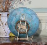 Petite COUPELLE circulaire en céramique à glaçure bleue et motifs...