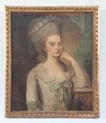 ÉCOLE FRANÇAISE du XVIIIe, 
Pierre JOUFFROY (act.1742-1776)
Portrait de gentilhomme au...