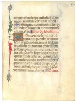 Fragment de manuscrit 15éme italien.
16,9 x 12,5 cm.