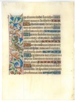 Fragment livre d'heures Rouen 15éme - grotesques en marges.
17,2 x...