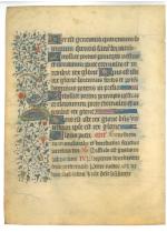 Fragment de livre d'heures, Rouen 15éme.
16 x 11,7 cm.
