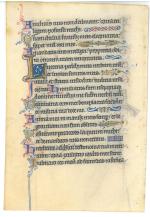 Fragment manuscrit fin 13éme début 14éme nord avec bouts de...