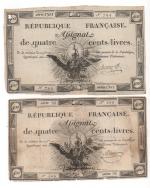 [Révolution française] Assignat de 400 livres, création du 21 novembre...
