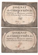 [Révolution française] Assignat de 500 livres, création du 20 pluviôse...