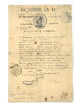 [Révolution - Municipalité et sections de Paris] 23 pièces, 1791-1797.
Lettre...