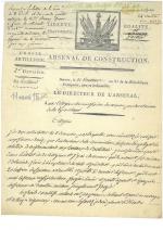 [Révolution - Militaria] 16 pièces, 1791-1799.
Certificat de service manuscrit délivré...