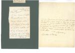 [Restauration] Correspondance de clients anglais, 1824.
2 L.A.S. adressées à Antoine-Louis...
