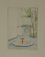Marguerite DELORME (1876-1946)
Scènes orientales. 
Suite de quatre estampes numérotées et...