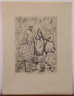 d'après, Jean-Émile LABOUREUR (1877-1943)
"Chez la fleuriste". 
20 x 15 cm....