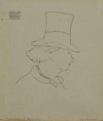 d'après, Édouard MANET (1832-1883). 
"Portrait de Charles Baudelaire au chapeau".
Gravure....
