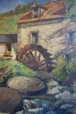 Georges Hanna SABBAGH (1887-1951)
Moulin à eau. 
Huile signée et datée...
