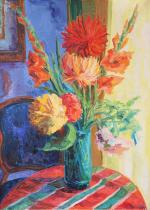 MENDJISKY Serge (né en 1929)
Bouquet de fleurs, dahlias et glaïeuls,...