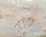 Th. BONNIFFACY
Bédouins au désert, chameau et cheval.
Paire d'aquarelles signées et...