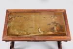 Gabriel VIARDOT (Paris, 1830-1906). TABLE DE BIBLIOTHÈQUE en bois exotique...