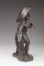 d'après l'école CLASSIQUE (XIX-XXe)
Hoplite. Bronze patiné.
Haut. 25 cm. (lance raccourcie)