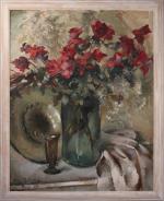 Boris PASTOUKHOFF (1894-1974)Bouquet de fleurs au plat et à la...