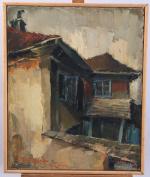 Boris PASTOUKHOFF (1894-1974)Les fenêtres bleues.Huile signée et datée 1956.46 x...