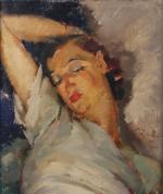 Boris PASTOUKHOFF (1894-1974)Portrait de femme endormie. Toile signée, datée 1936,...