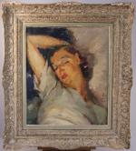 Boris PASTOUKHOFF (1894-1974)Portrait de femme endormie. Toile signée, datée 1936,...