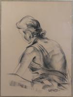 Boris PASTOUKHOFF (1894-1974)Portrait de femme.Fusain monogrammé et daté 033.40 x...