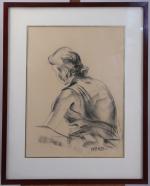 Boris PASTOUKHOFF (1894-1974)Portrait de femme.Fusain monogrammé et daté 033.40 x...
