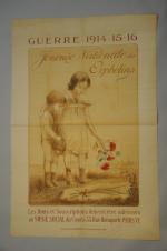 FOERSTER
"Guerre 1914-15-16. Journée nationale des orphelins "
Affiche imprimée chez Le...