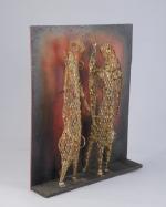 CHOMO, Roger CHOMEAUX, dit (Berlaimont, 1907 - Achères-la-Forêt, 1999).
Deux anges.

Sculpture...