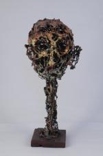 CHOMO, Roger CHOMEAUX, dit (Berlaimont, 1907 - Achères-la-Forêt, 1999)Tête.Sculpture en...