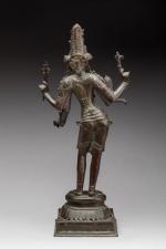 INDE. STATUETTE figurant une Shiva Vinadhara. Haut. 42 cm.Provenance :...