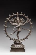INDE, XIXe. Statue de SHIVA dansant dans un cercle de...