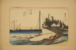 HIROSHIGHE (1797-1858)Suite de 6 estampes de la série des 53...
