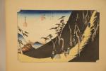 HIROSHIGHE (1797-1858)Suite de 6 estampes de la série des 53...