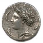 SICILE - SYRACUSEÉpoque de Dionysos l'Ancien 405-380Tête de la nymphe...