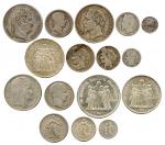 Lot de 157 monnaies modernes françaises en argent :8 ex...